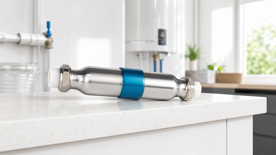 Déscalant d'eau physique sans sel avec conception en ligne compacte pour le contrôle de l'échelle de toute la maison - pas besoin d'électricité