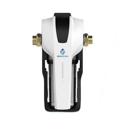 Purificateur d'eau central compact BRISKSPRING avec indicateur de durée de vie du filtre intelligent, cartouche composite en PP+carbone et débit de 15 L/min