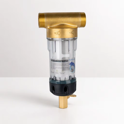 Préfiltre d'eau à sédiments à rinçage par rotation pour toute la maison avec conception réutilisable à filtration de 40 microns et maille de qualité alimentaire SS316L