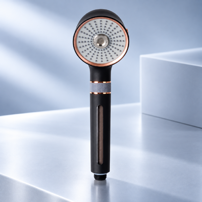Tête de douche à micro nano-bulles en or rose noir 3 modes de pulvérisation économisant de l'eau Douche portative