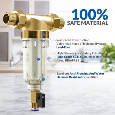 La rotation de filtration de Flushable de 40 microns en bas de l'eau filtrent pré pour la Chambre