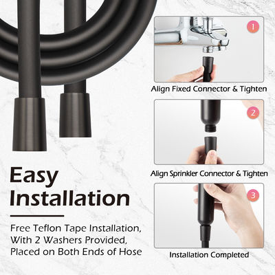 tuyau de douche en silicone anti-torsion super doux de haute qualité pour les têtes de douche portatives
