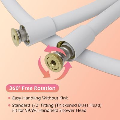 Révolutionnaire ultra doux anti-kink silicone douche tuyau d'extension avec insert de laiton et le noyau