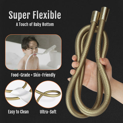 Appareil de tuyau de douche en silicone de qualité alimentaire pour tête de douche portative, extension de tuyau de tête de douche sans rebond