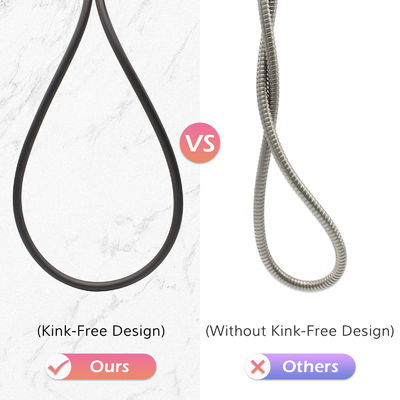 Food-Grade  Kink-Free Silicone Shower Hose Attachment for Handheld Shower Head