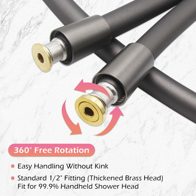 Food-Grade  Kink-Free Silicone Shower Hose Attachment for Handheld Shower Head