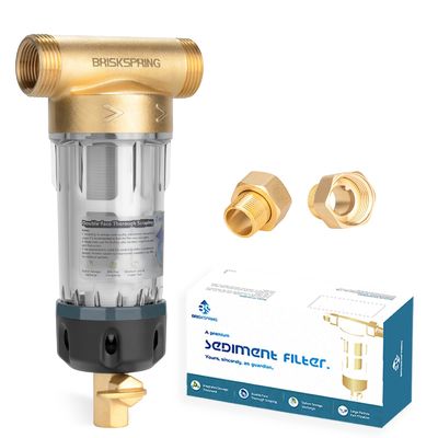 Système de préfiltrage des sédiments à décharge pour la filtration de toute la maison