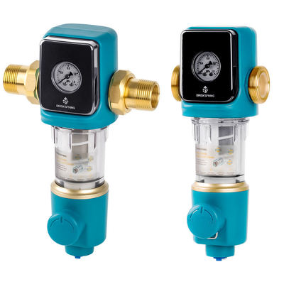 BPA Free Auto Flush 40 Micron Siphon Spin Down Pré-filtre pour le système d'eau domestique avec nettoyeur à grattoir intégré