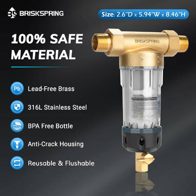 Préfiltre à eau alimentaire le plus récent, conception réutilisable de 50 microns avec système de rétrolavage et de nettoyage en profondeur pour l'eau domestique