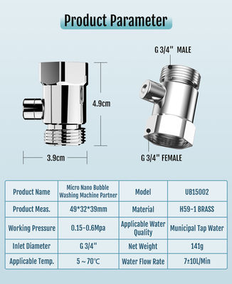 Générateur de bulles ultra fines pour machines à laver 0,1-50 microns