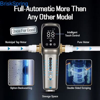 Filtre universel entièrement automatique pour les sédiments de rinçage avec filtration de 40 microns et maille en acier inoxydable SUS 316 pour la protection de toute la maison