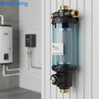 Pré-filtre à eau réutilisable entièrement automatique de 40 microns pour l'élimination des sédiments de toute la maison