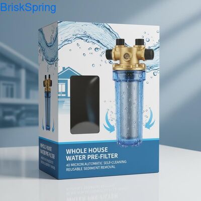 Pré-filtre à eau réutilisable entièrement automatique de 40 microns pour l'élimination des sédiments de toute la maison