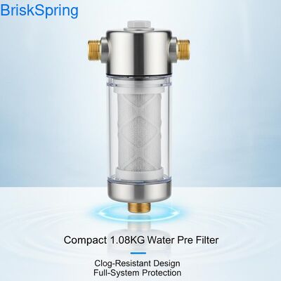 Pré-filtre d'eau compact de 1,08 kg avec conception résistante aux obstructions et protection complète du système