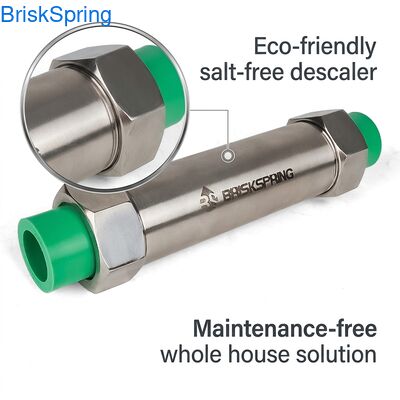 Conditionneur d'eau sans sel pour toute la maison. Prévention à l'échelle écologique pour une peau, des cheveux et des appareils électroménagers plus sains.