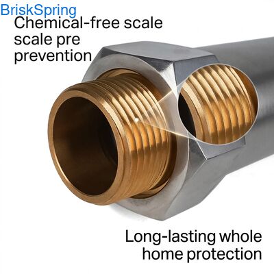 Conditionneur d'eau sans sel pour toute la maison. Prévention à l'échelle écologique pour une peau, des cheveux et des appareils électroménagers plus sains.