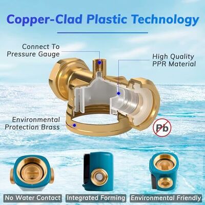 Préfiltre d'eau pour toute la maison de dixième génération avec une précision de filtration de 40 µm, raclage entraîné par l'eau et filtre à mailles réutilisable