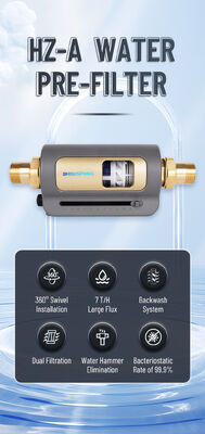 HZ-A Pré-filtreur d'eau horizontal pour toute la maison avec filtration de 40 μm et rinçage manuel