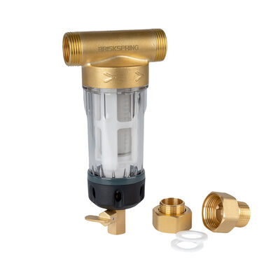 Préfiltre d'eau à sédiments à rinçage par rotation pour toute la maison avec conception réutilisable à filtration de 40 microns et maille de qualité alimentaire SS316L