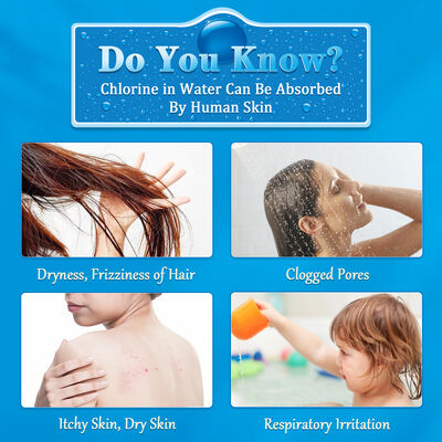 Filtre à eau de douche en plusieurs étapes avec élimination du chlore et débit de 16 L/min pour une peau plus saine