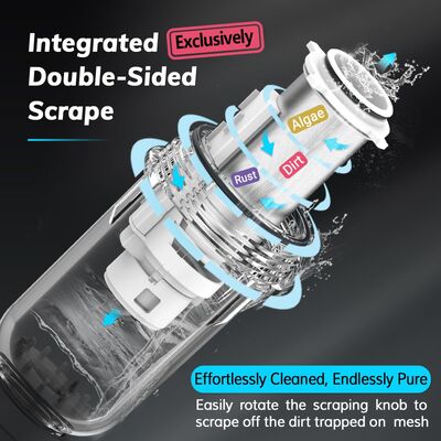 40 Micron Whole House Water Pre Filter with Manual Flush and Reusable Mesh Sediment Filter