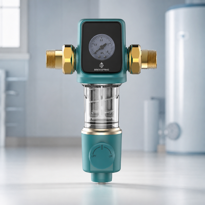 Préfiltre d'eau pour toute la maison de dixième génération avec une précision de filtration de 40 µm, raclage entraîné par l'eau et filtre à mailles réutilisable