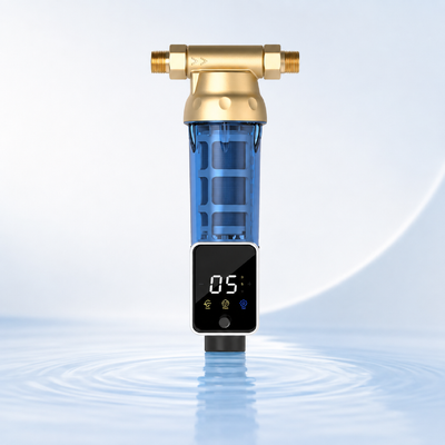 BriskSpring Q2-BS Pré-filtre automatique pour toute la maison pour sédiments avec filtration de 40 microns et maille en acier inoxydable SUS316L