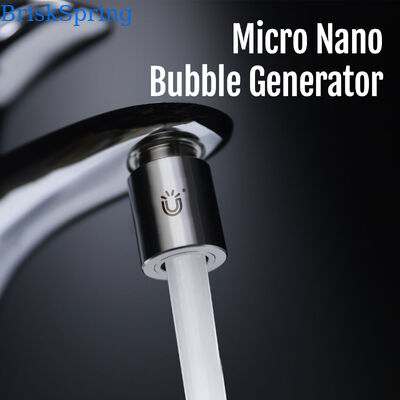 Aérateur de robinet micro-nano bulles à rotation multi-articulée de 1440° avec une concentration de bulles de 1,09 × 10⁸ ± 1,65 × 10⁷ particules/ml et une construction en laiton H59-1 + acier inoxydable SUS304
