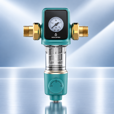 Préfiltre d'eau pour toute la maison de dixième génération avec une précision de filtration de 40 µm, raclage entraîné par l'eau et filtre à mailles réutilisable