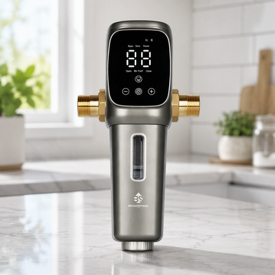Préfiltre d'eau entièrement automatique pour toute la maison avec grille en acier inoxydable SUS 316L