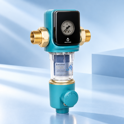Préfiltre d'eau pour toute la maison de 40 microns avec maille réutilisable et rinçage manuel pour l'élimination des sédiments